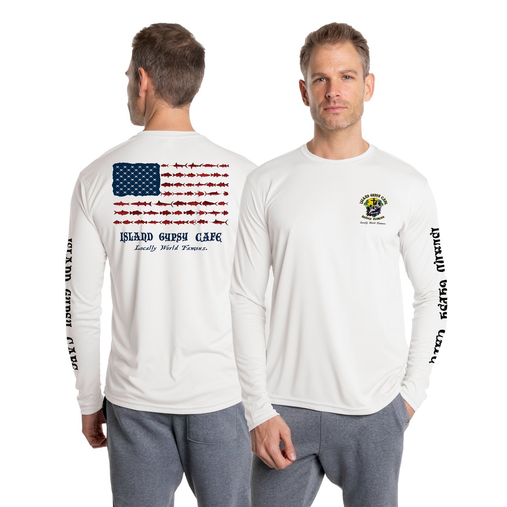 Men's Dry Fit UPF 50 Fish Flag Long Sleeve