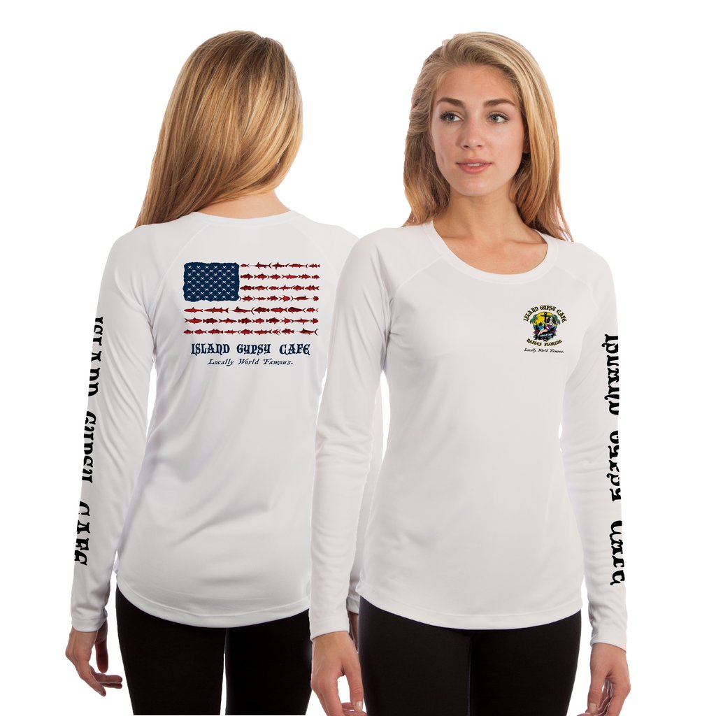 Women's Dry Fit UPF 50 Fish Flag Long Sleeve