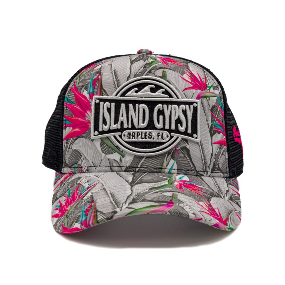 Black and Pink Floral_Hat_Front