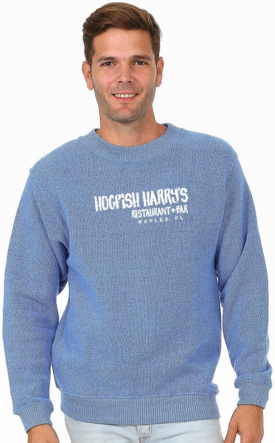 Hogfish Harry's Crew Neck Sweatshirt in Denim Blue
