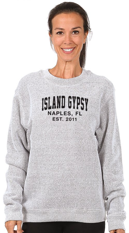 Island Gypsy's Crew Cut Women's Sweatshirt in Salt and Pepper