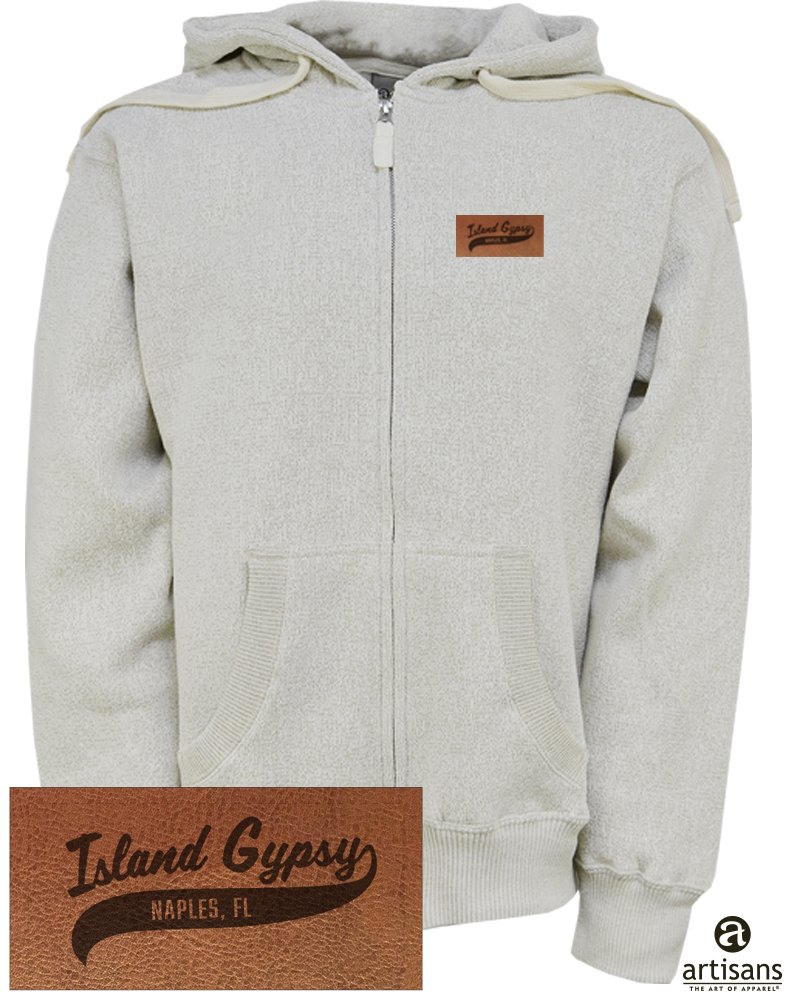 Mens Full Zip Sweatshirt in Oatmeal